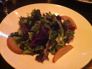 To start, the pear salad 